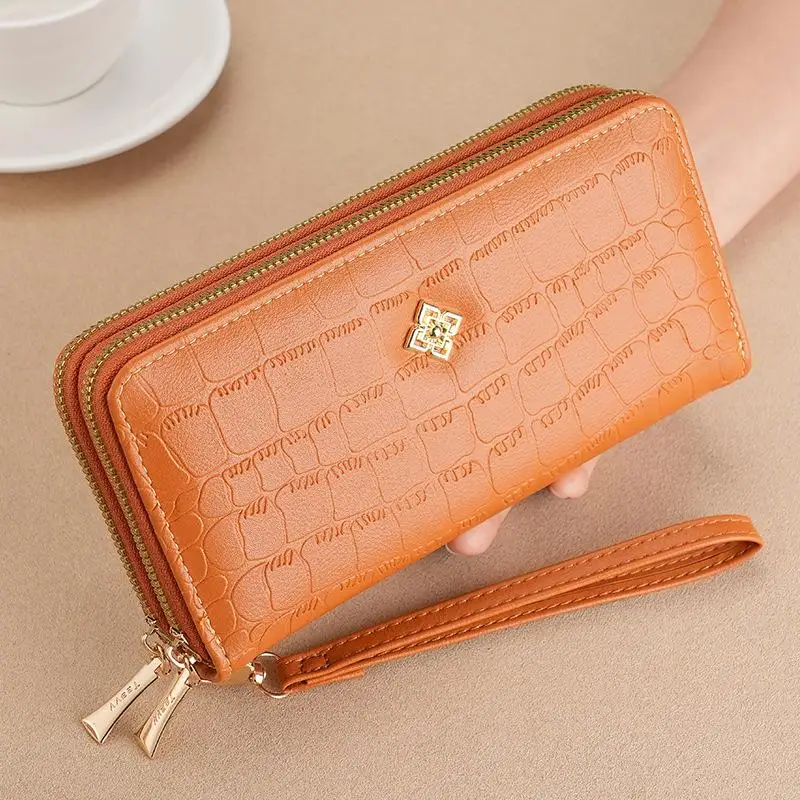 New Wallet Girls Long Double Zipper Wallet Fashion Large Capacity Exquisite Wallet Clutch Bag