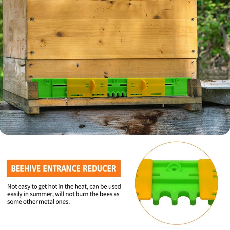 6 Pack Beehive Entrance Reducer Beehive Travel Gate 12.5Inch Plastic Beehive Sliding Mouse Guards