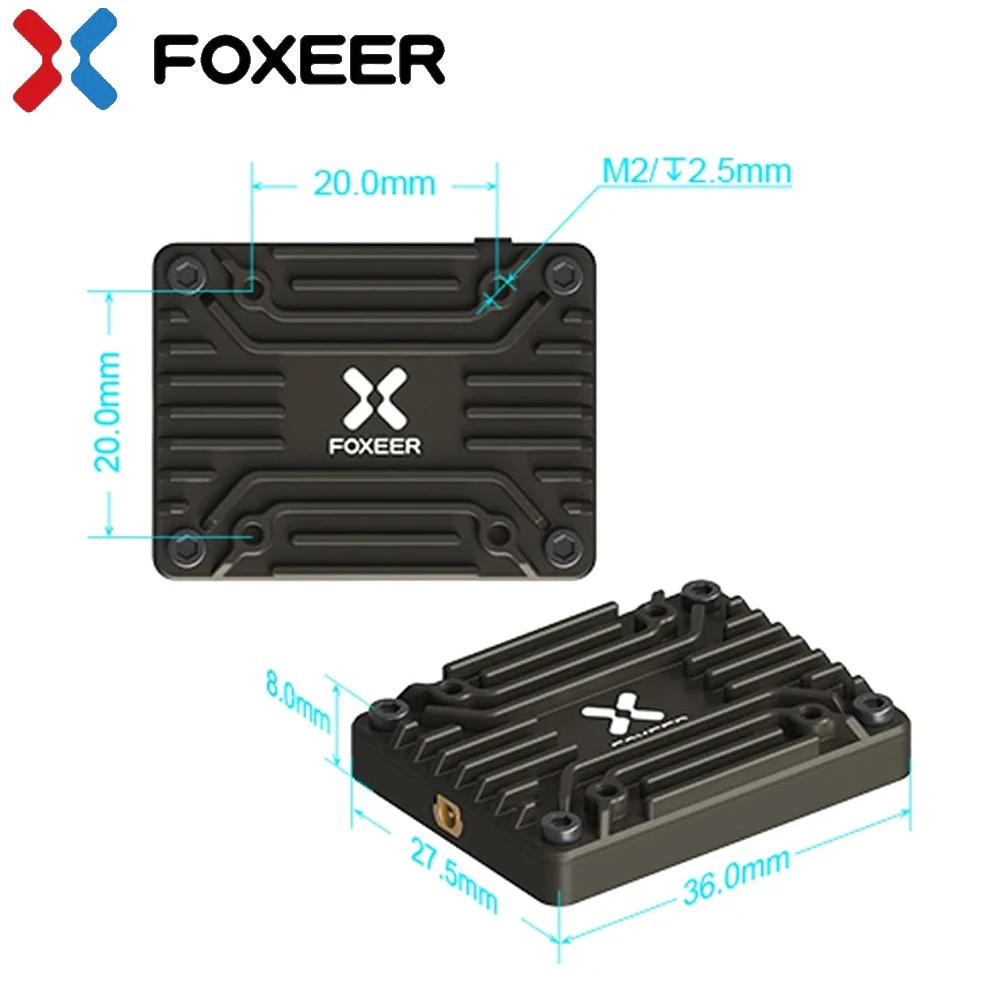 Foxeer Reaper Extreme 7 ~ 36V 2.5W 5.8G 40CH regolabile a lungo raggio Anti-interferenza FPV VTX microfono integrato per FPV Drone multirotore