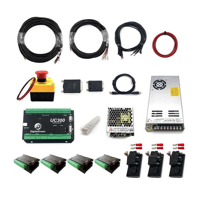 

3D Mach3 USB 4-Axis UC300 Controller Bundle for QueenBee PRO CNC/ WorkUltra CNC /Lead CNC