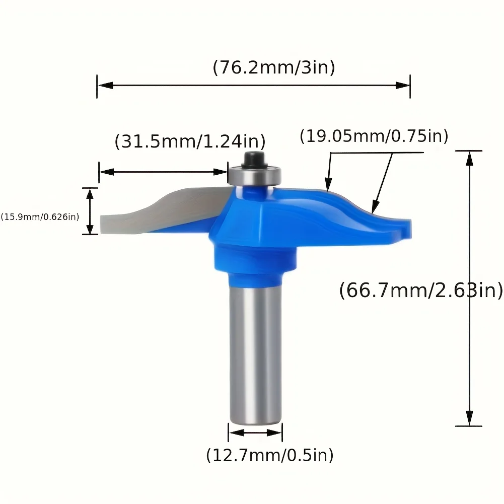 "12mm/12.7mm Shank Woodworking Cutter - Bakelite Slotting Knife for Cabinet Doors, Carbide Blade & Alloy Shank" view 3