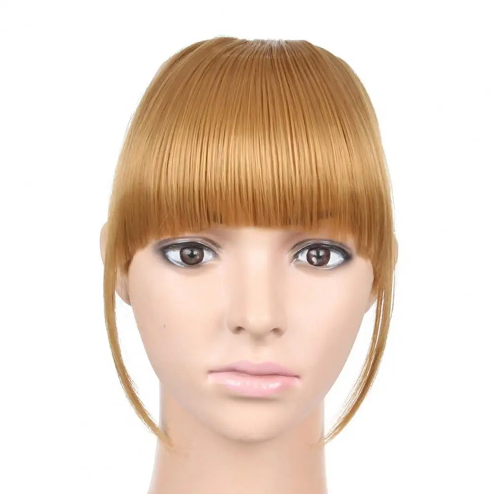 Fake Blunt Bangs Fluffy Smooth Soft Seamless Elegant Women Front Fringe Air Bangs High Temperature Fiber Clip-In Full Bangs