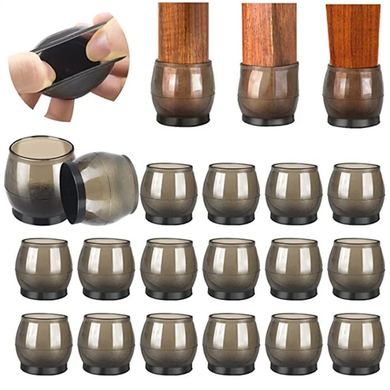 

8pcs Silicone table chair leg caps Socks floor protector mat furniture leg protection cover square Round Bottom Non-Slip Cups