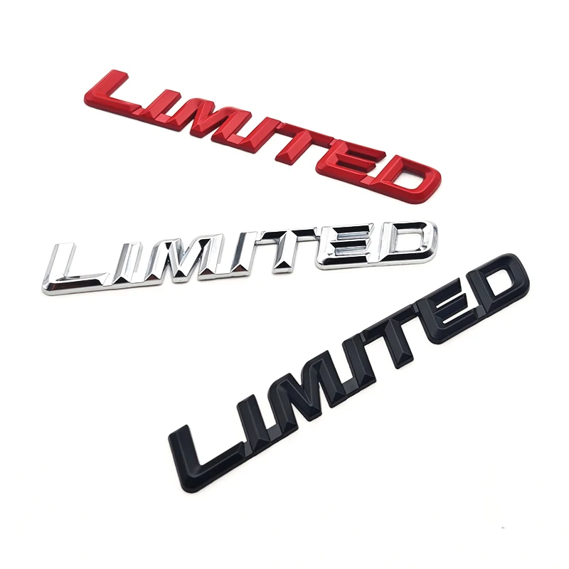 

3D Metal Letters Logo Limited Emblem Car Fender Badge Rear Trunk Sticker for Toyota Highlander Jeep Limited Sticker Accessories