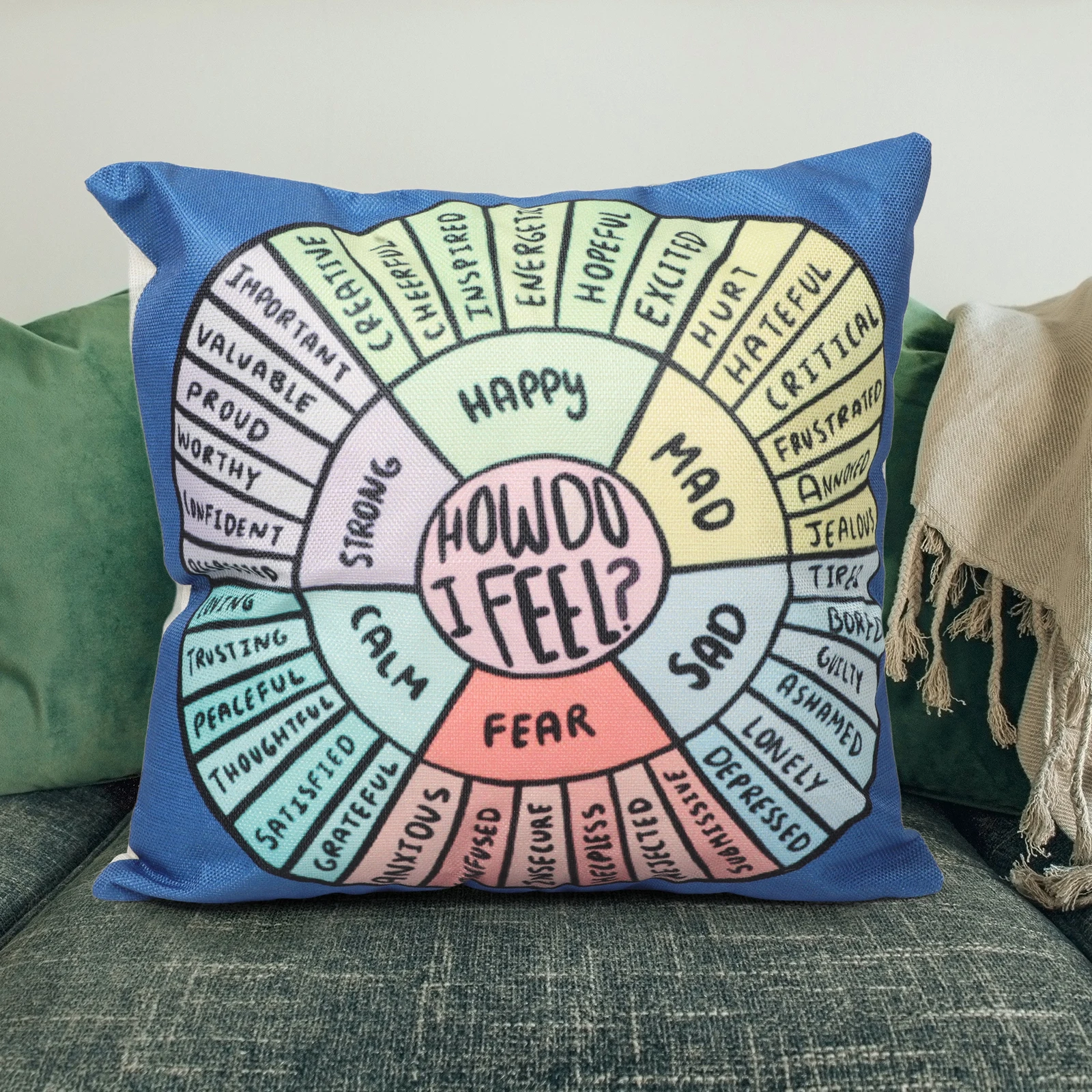 

Square Feeling Wheel Pillow Cover Cotton Cushion Case Home Decor Comfortable Hand Feeling Nondeformed Multifunction