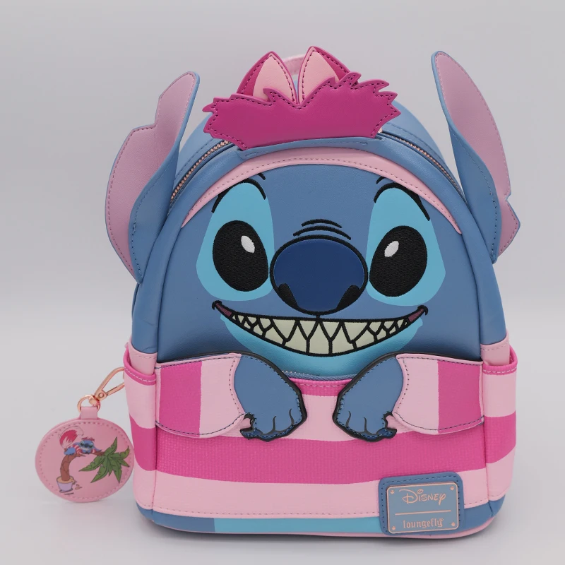 Loungefly-Mini mochila con personajes de Anime, serie Stitch, mano de obra noctilucente, almacenamiento de colocación de viaje, regalos periféricos