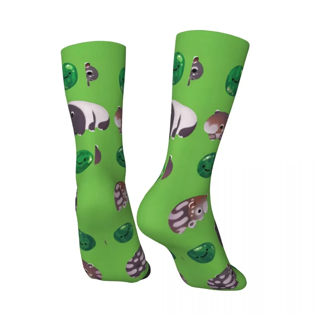 Crazy compression Tapir And  Watermelons Sock for Men Harajuku Quality Pattern Crew Sock Novelty