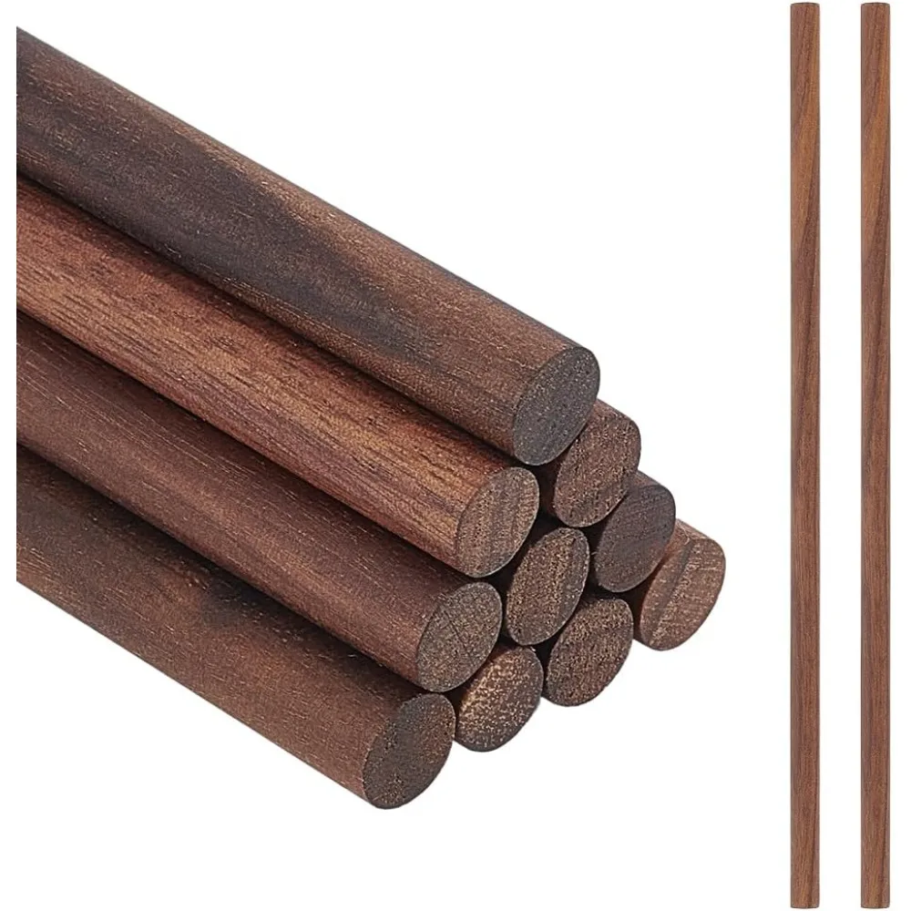 

Вощеные круглые деревянные палочки-шпильки для моделирования игрушек, материалов для рукоделия, макраме, кокосово-коричневые, 300x10 мм