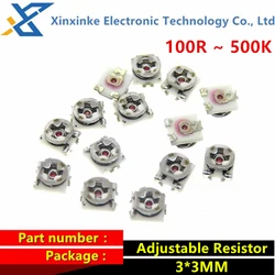 10PCS 3*3MM 100 500 1K 2K 5K 10K 20K 50K 100K ohm Trimmer Resistance Potentiometer Trimpot SMD 3X3 Adjustable Variable Resistor