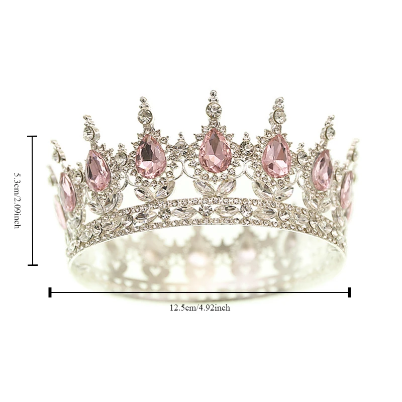 Beautiful Crystal Large Crown Cake Decoration Crown Cake Topper for Gril Birthday Party Cake Decorations