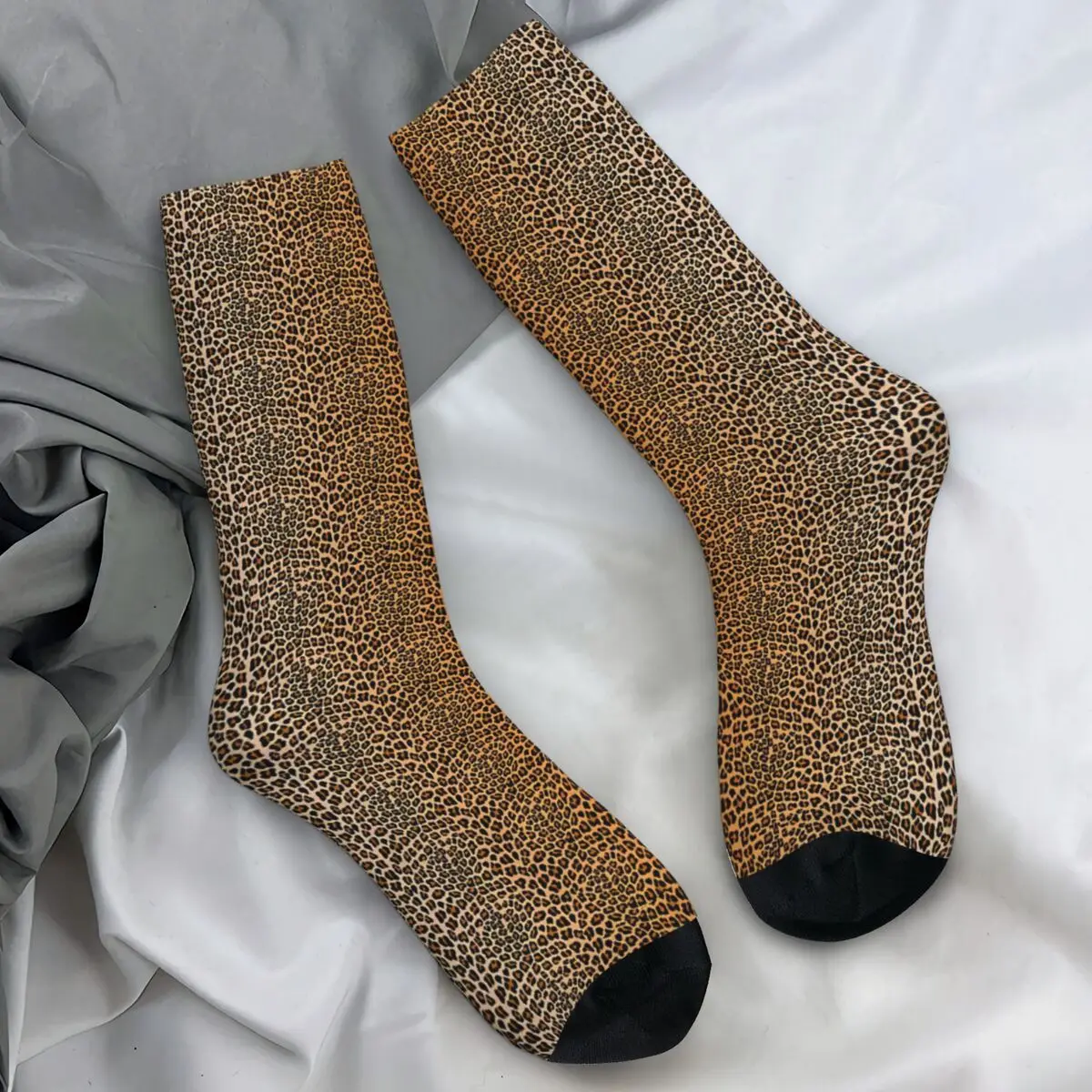 Leopard Print Stockings Custom Funny Socks Autumn Non Slip Socks Men Outdoor Soft Breathable Socks