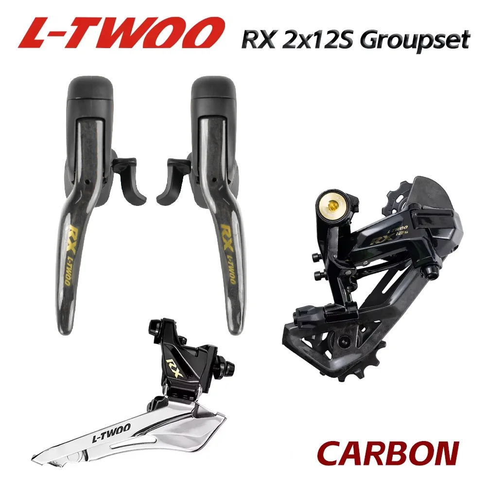 LTWOO RX 2x12 Speed, 24s Road Groupset 4Kit, Carbon Fiber Shifter + Carbon Fiber Rear Derailleurs + Front Derailleurs