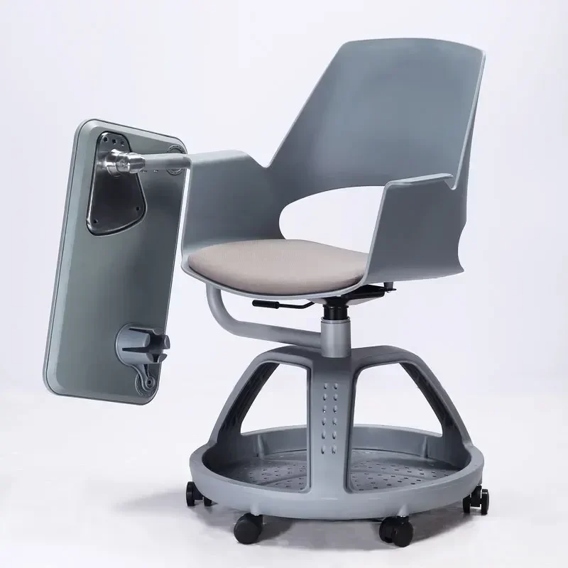 360 swivel student desk plastic tablet wheel training meeting conference chair school chair with writing pad