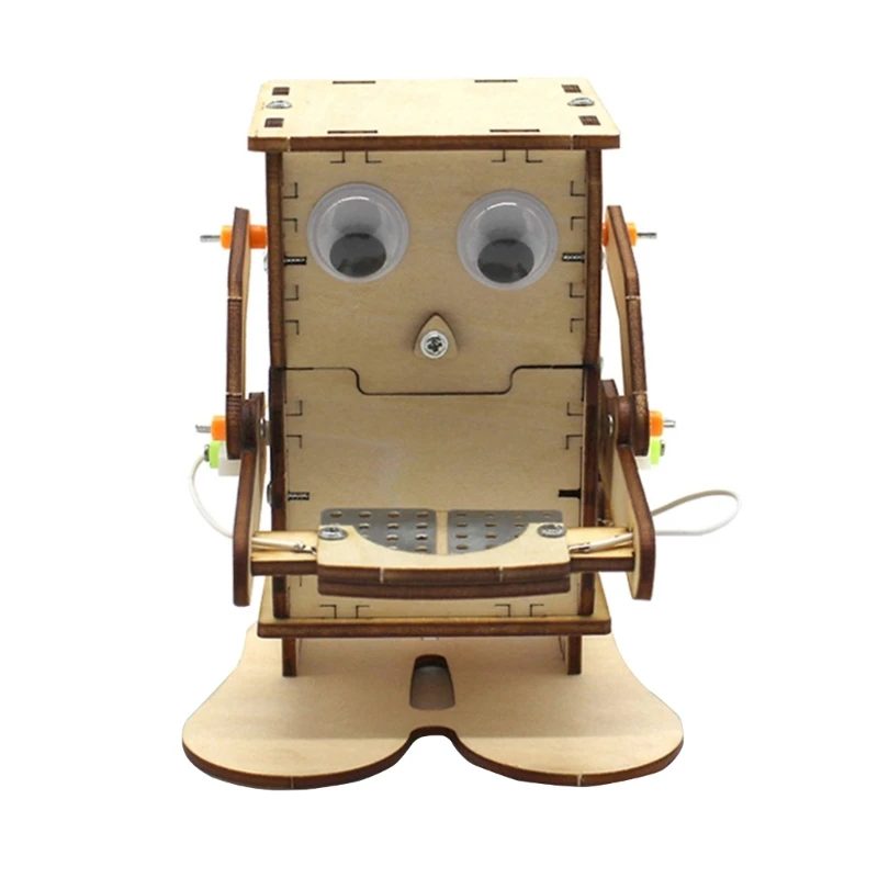 Robot nuevo para comer monedas, modelo mecánico, artesanías madera Diy, vástago Robot, vástago construcción educativo,