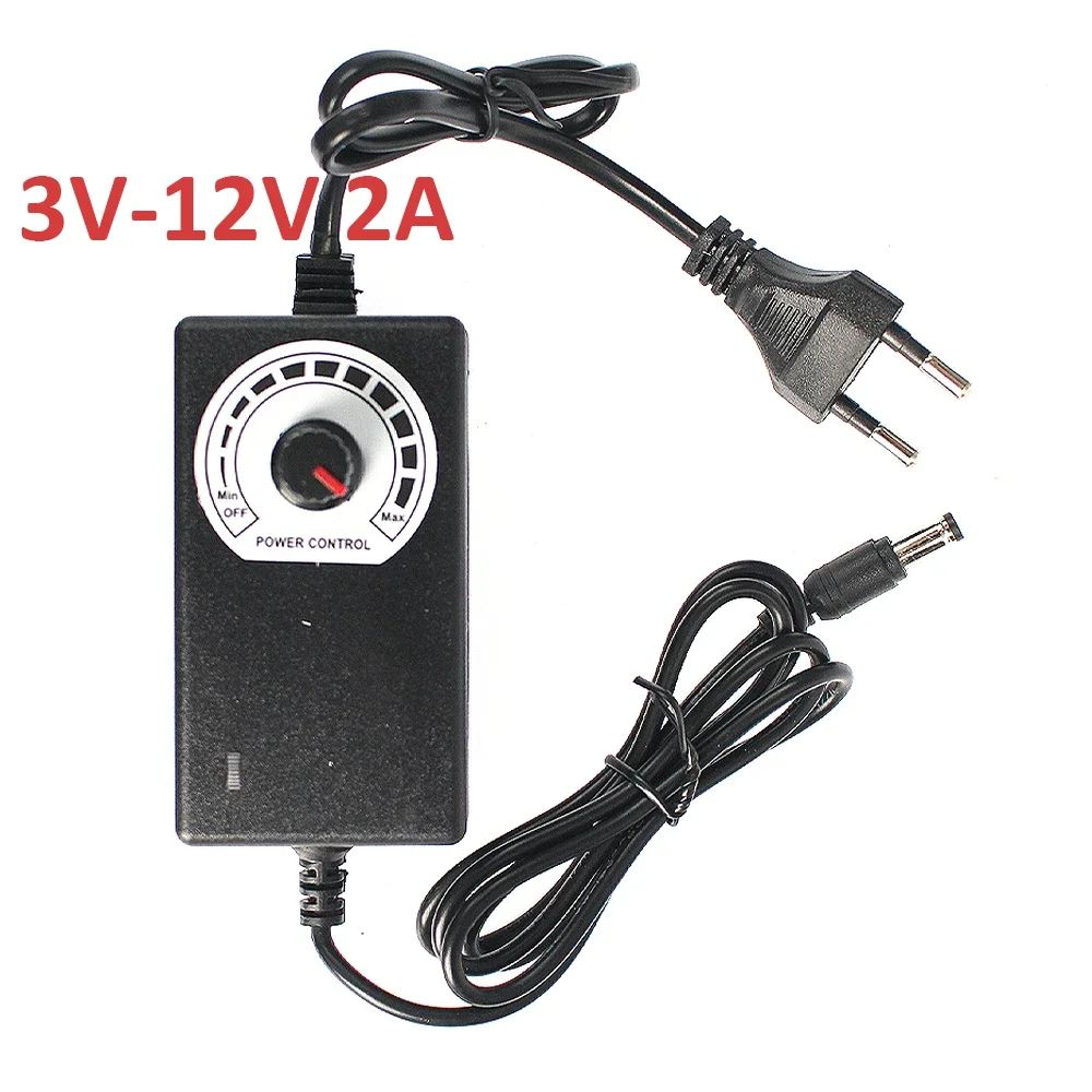 Verstelbare Adapter Voeding Converter DC 3V 5V 9V 12V 24V 2A 220V EU Naar 3 9 12 24 Volt Voeding Oplader 5.5mm