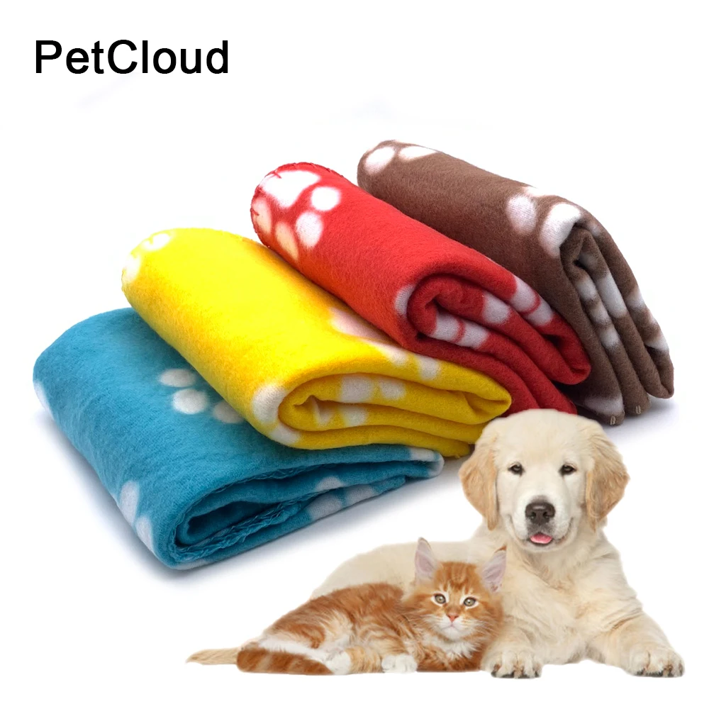 Footprints Pet Blanket Winter Polyester Plush Paw Print Blanket Cat And Dog Mattress For Dog Cats Puppy Kitten Pet Supplies