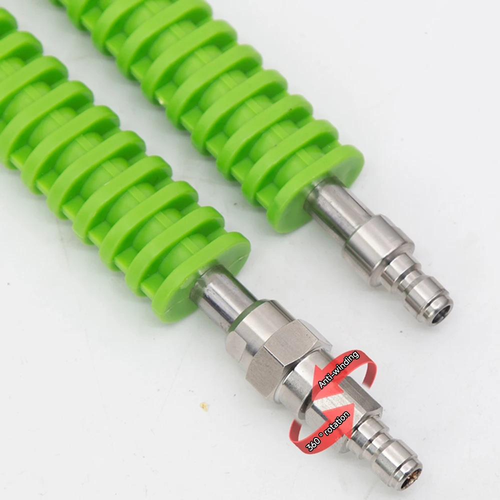 High-Pressure Water Gun Extension Rod Anti-Winding 360 Degree 1/4 Inch Stainless Steel Quick Connect Fittings to Gun Tail