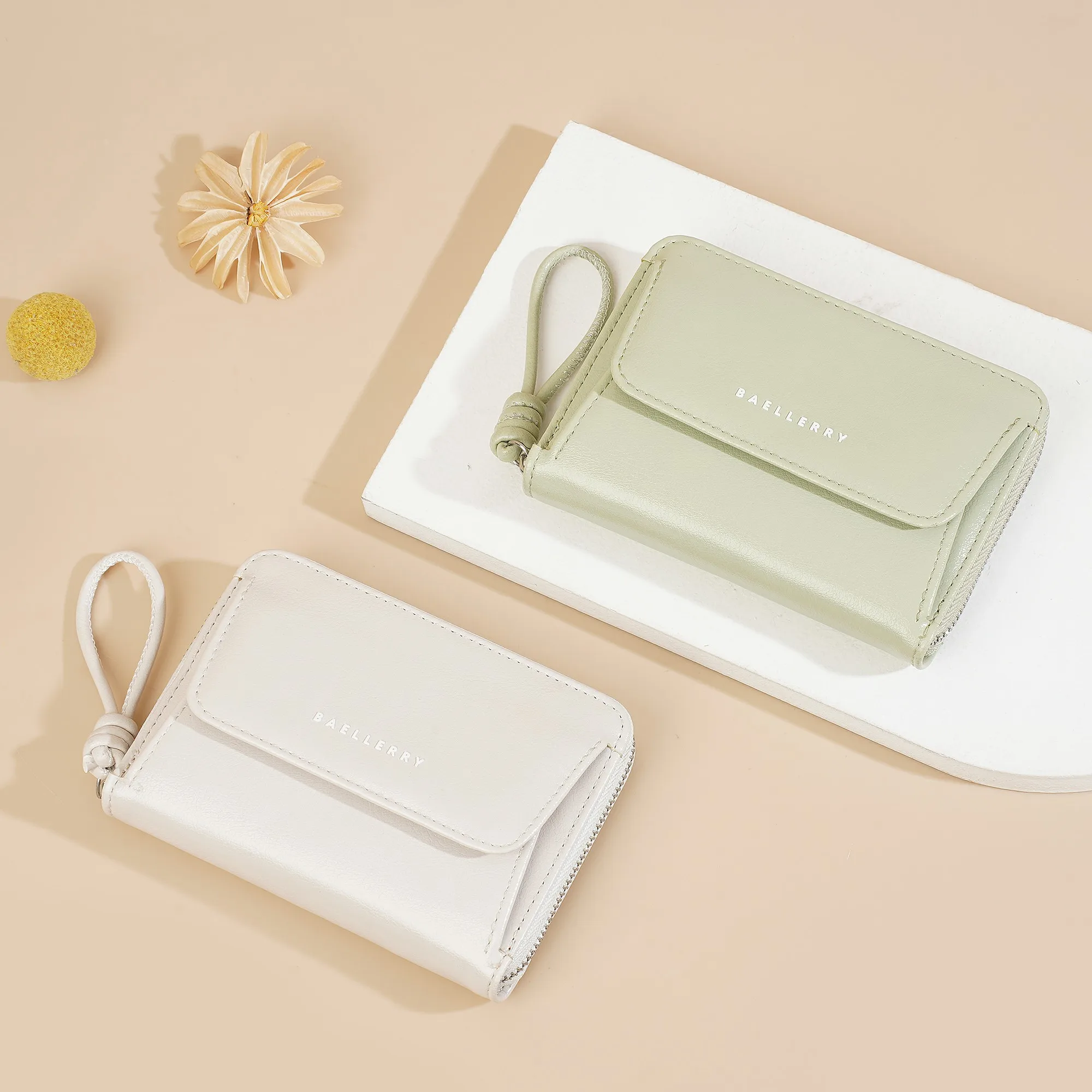 Baellerry Damen-Geldbörse mit kurzem Reißverschluss und Handschlaufe, 7 Kartenfächer, Ausweisfenster, Münzfach, minimalistisch, tragbare Geldbörse, kleine Alltagsgeldbörse, Geschenk für Mädchen – Detail 18