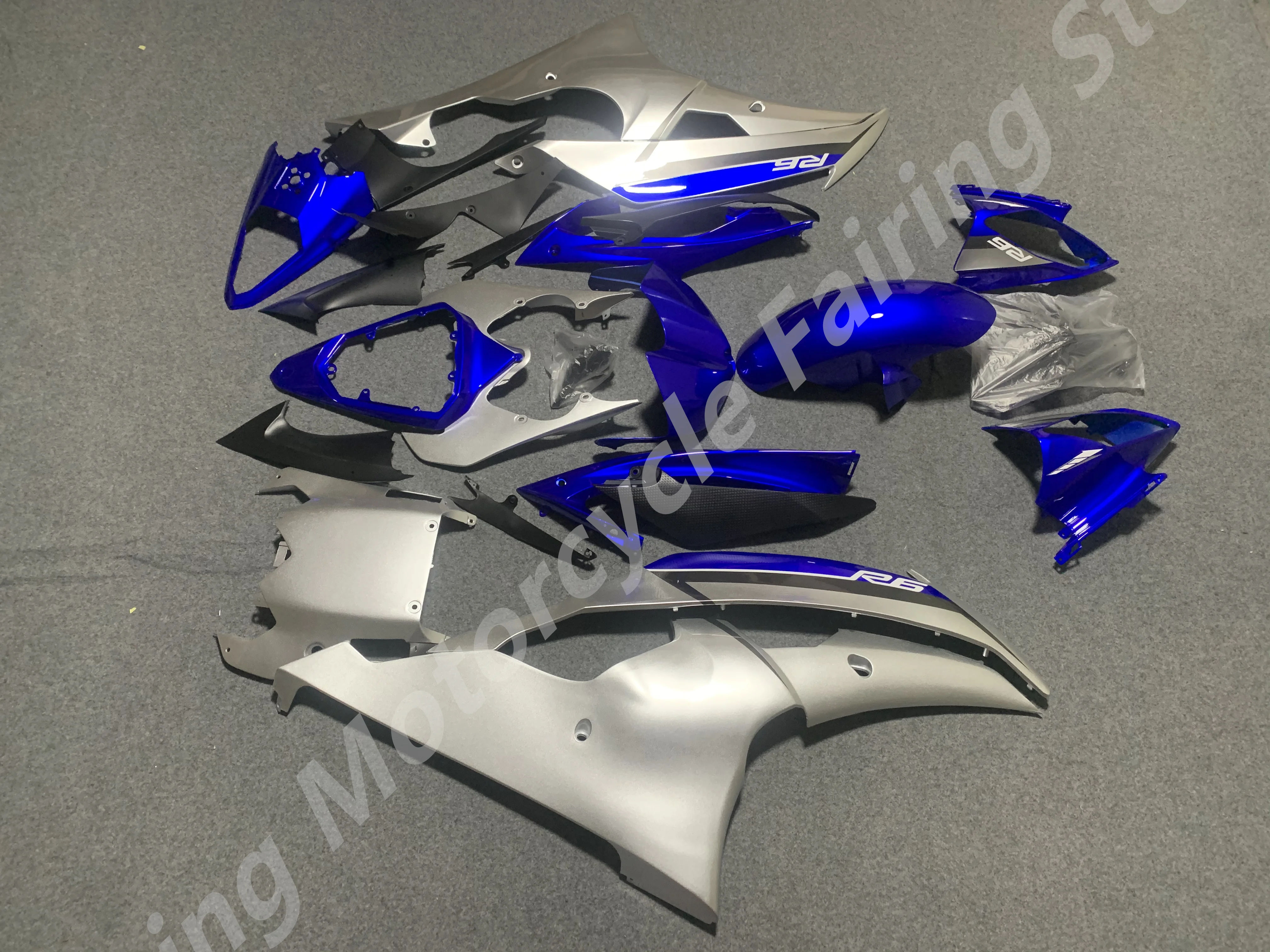 Injection mold Fairing kit for YAMAHA YZFR6 2008 2009 2010 2015 YZF R6 08 09 10 15 YZF600 ABS silver blue Fairings set