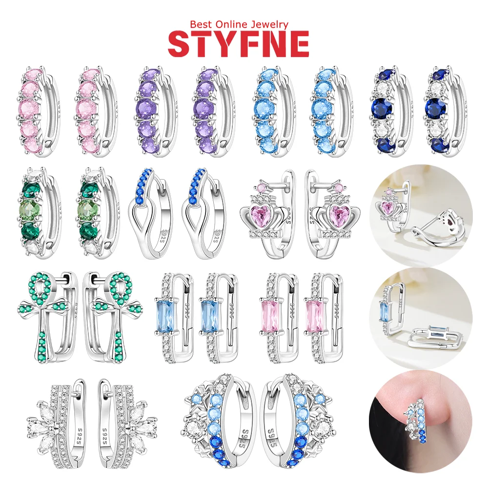 

Оригинальные серьги с цирконом из серебра 925 пробы, серьги-кольца с зеленым крестом и синей звездой, женские серьги-кольца для свадебной вечеринки, модные ювелирные изделия в стиле Джокер, подарок