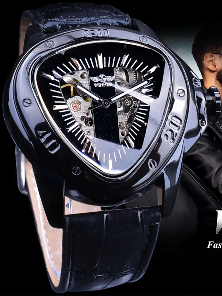 Forsining 516A Automatic Wristwatch Luxury Brand Gift For Male Triangle Bracelet Fashion Mechanical Watch Reloj Young