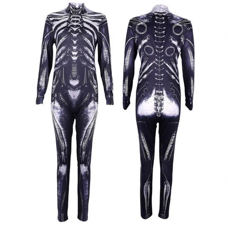 

Halloween Skeleton Costume Women's Traditional Ethnic Stage Performance Clothing Skeleton Design Fashionable Autumn Outfit
