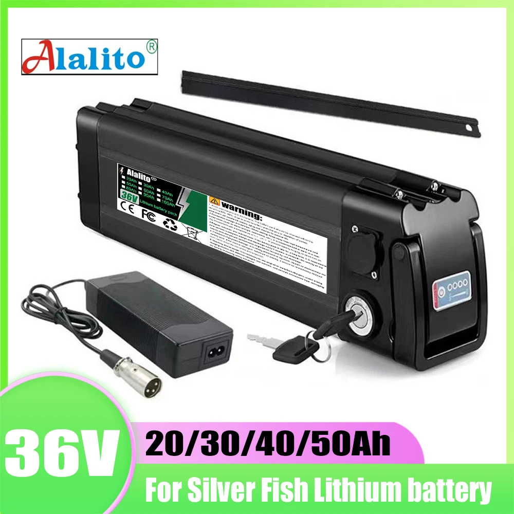 For Silver Fish lithium battery pack, 36V 20Ah-50Ah, compatible with 250W-1000W folding bicycle wheel hub motor