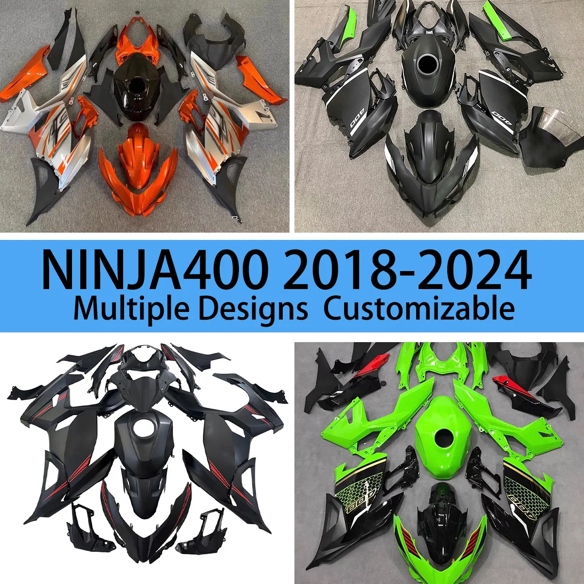 ABS Fairing Kit NINJA400 2018 2019 2020 2021 2022 2023 2024 Motorcycle Fairings Injection Molding Fit for KAWASAKI EX400R