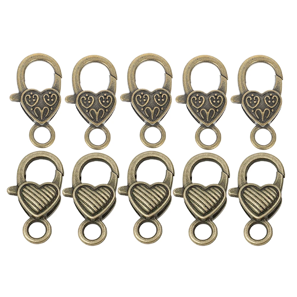 

20pcs Heart Shape Lobster Clasps Lightweight Sturdy DIY Keychain Supplies Clip Hooks Keyrings Crafting Accessories Storage Carry