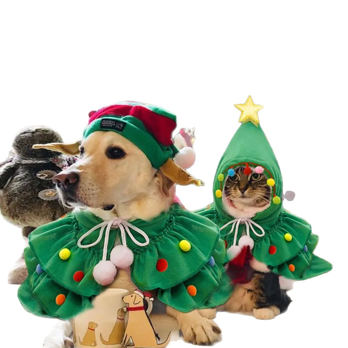 Schattige kleine hond Cisas kostuum Par Rollenspel huisdierkleding Outdoor Winter Casual Sle hond kostuumaccessoire