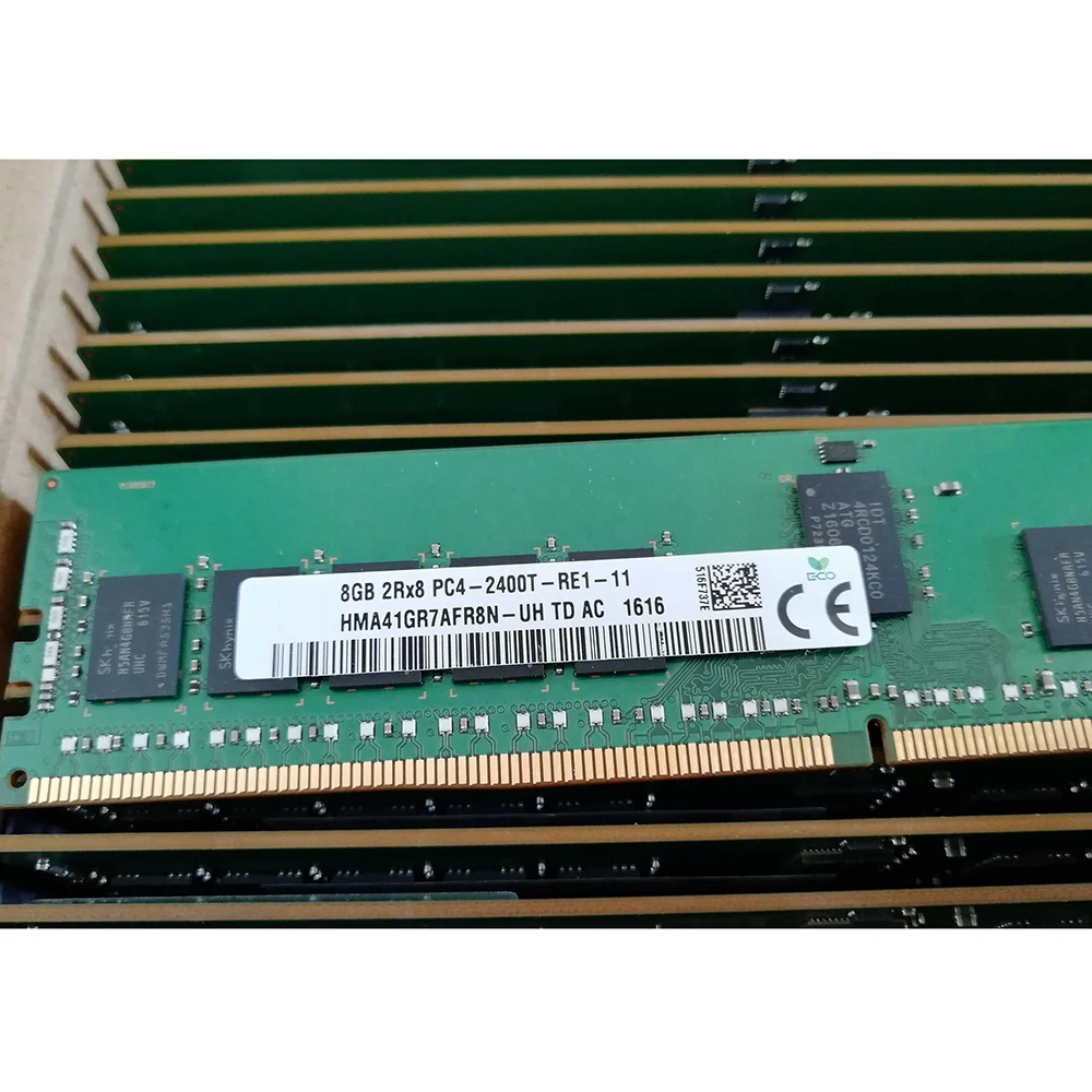 ل SK Hynix RAM 8GB DDR4 2400MHz REG 2RX8 PC4-2400T HMA41GR7AFR8N-UH ذاكرة الخادم