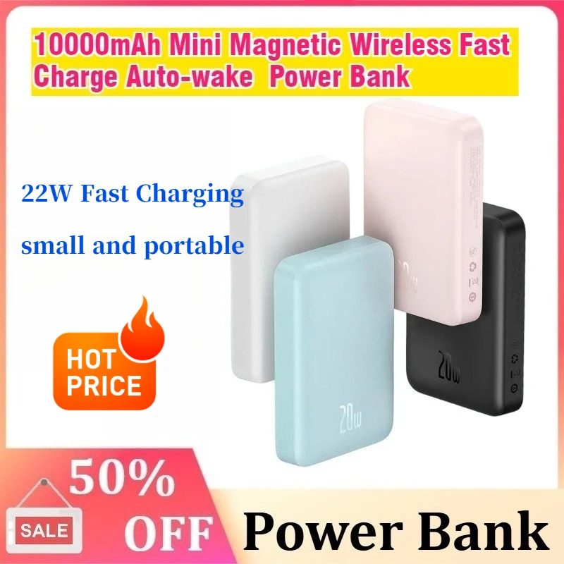 

10000mAh Mini Magnetic Wireless Fast Charge Auto-wake for IPhone 16 15 14 13 Pro Max Magnetic Powerbank