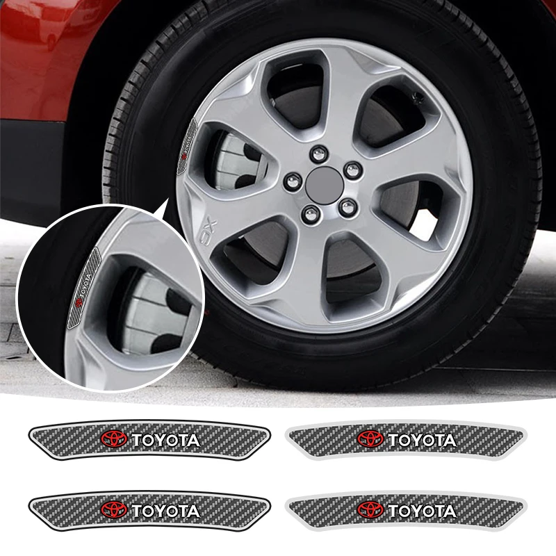 4pcs Car Trim Badge Wheel Brow Decal Car Wheel Hub Sticker For Toyota Hilux Aygo Yaris Ractis Corolla CHR Auris Camry Prius Voxy