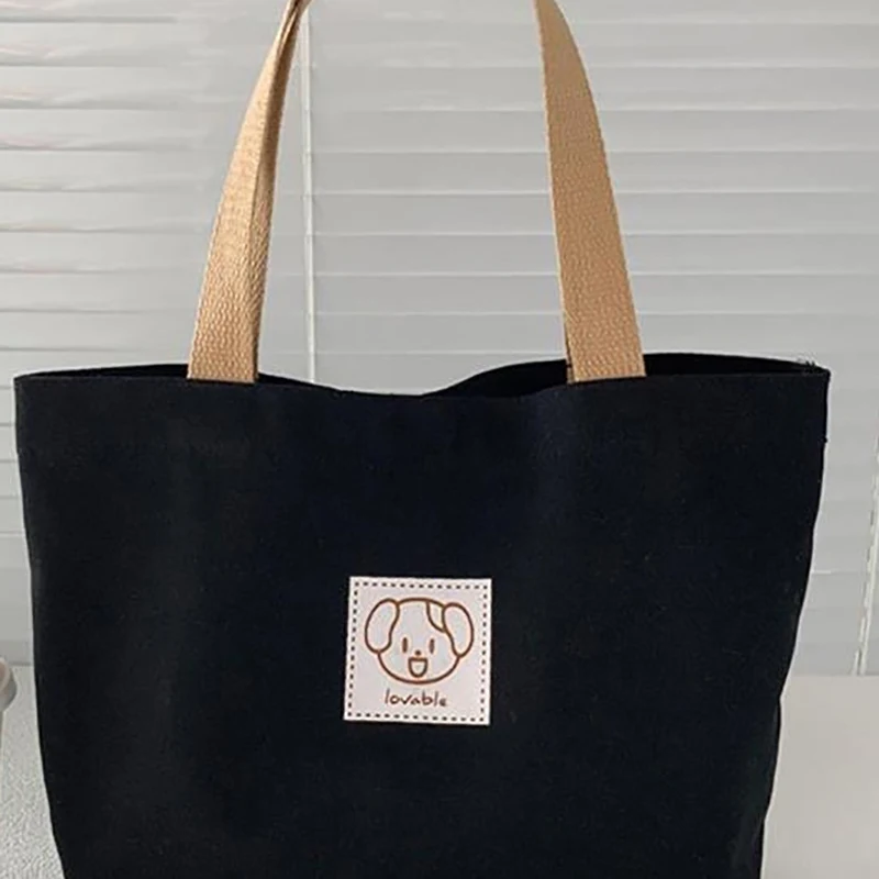 Bolso de mano de lona a la moda para mujer, bolsa bonita para viaje, Picnic, comida, almuerzo, novedad