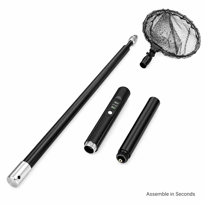New Energy CNC Integrated Ultra Light Shaft Hardware Outdoor One-piece Net Retrieval Pole Aquatic Capture Accessory