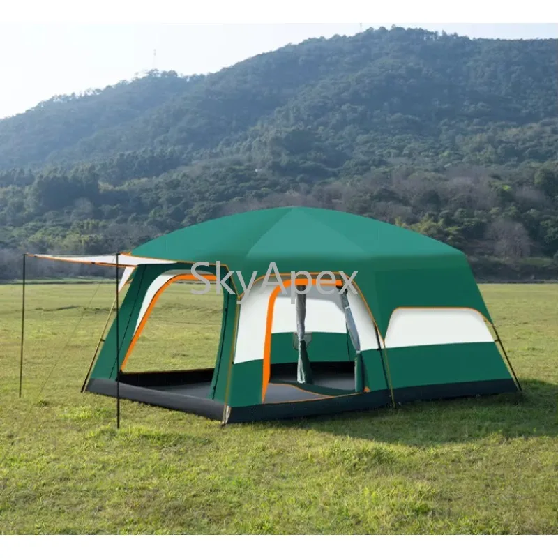 Outdoor Camping Tent 3-4 Person 2 Rooms Waterproof UV Resistant Wind 5-8 Person Family Cabin Tent 10 Person  Large Spacious Tent