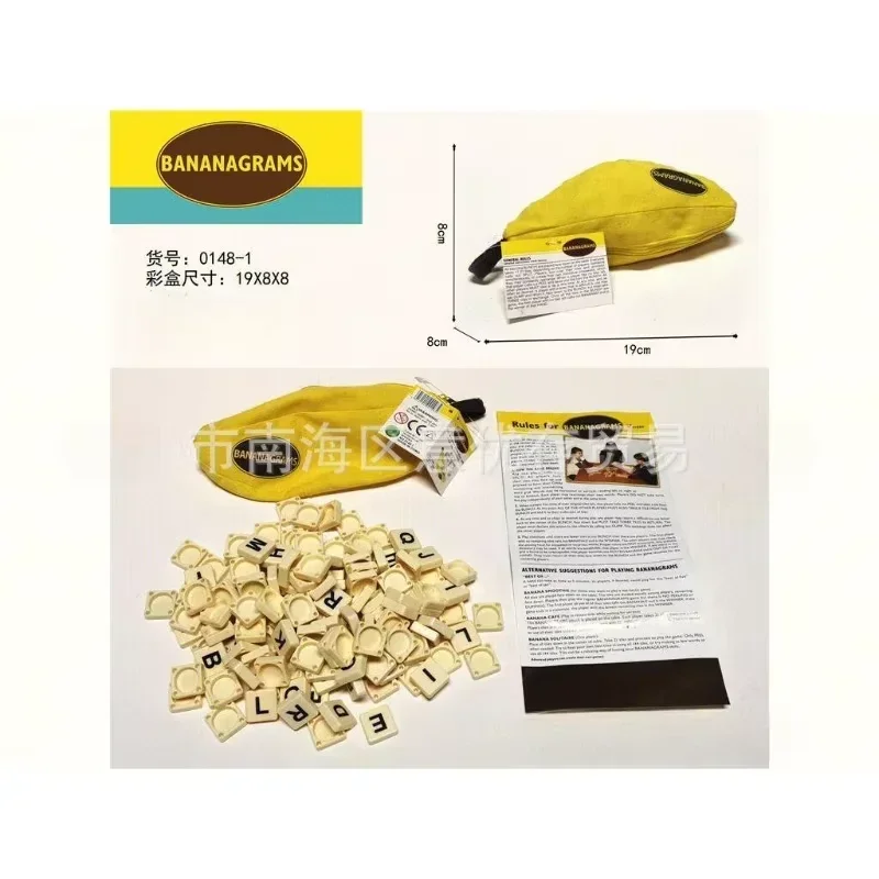 لعبة طاولة Scrabble الإنجليزية الشهيرة، لعبة Bananagrams APPLETTERS Scrabble Game Bananagrams