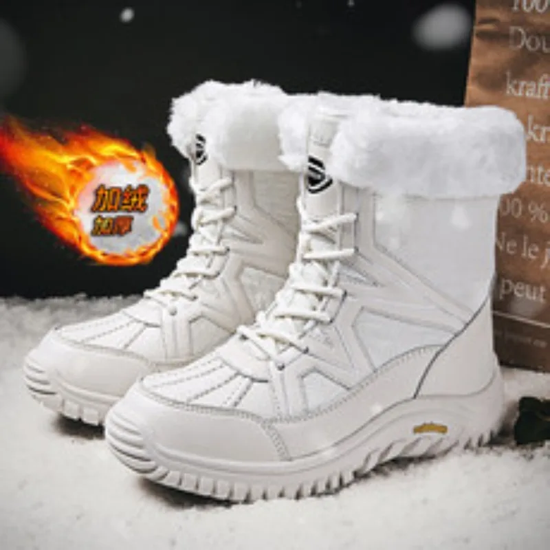 

Winter Women Snow Boot High-top Waterproof Ankle Boots Ladies Thick Plus Warm Snow Hiking Boots Outdoor Cotton Shoes Sneakers