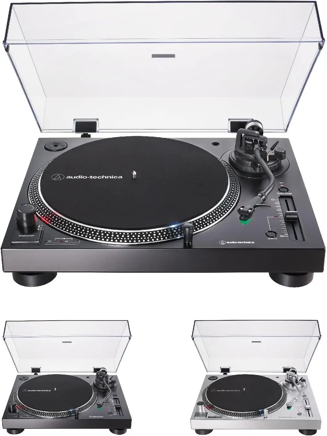 Direct-Drive Turntable (Analog & USB), Fully Manual, Hi-Fi, 3 Speed, Anti-Skate and Variable Pitch Control Black