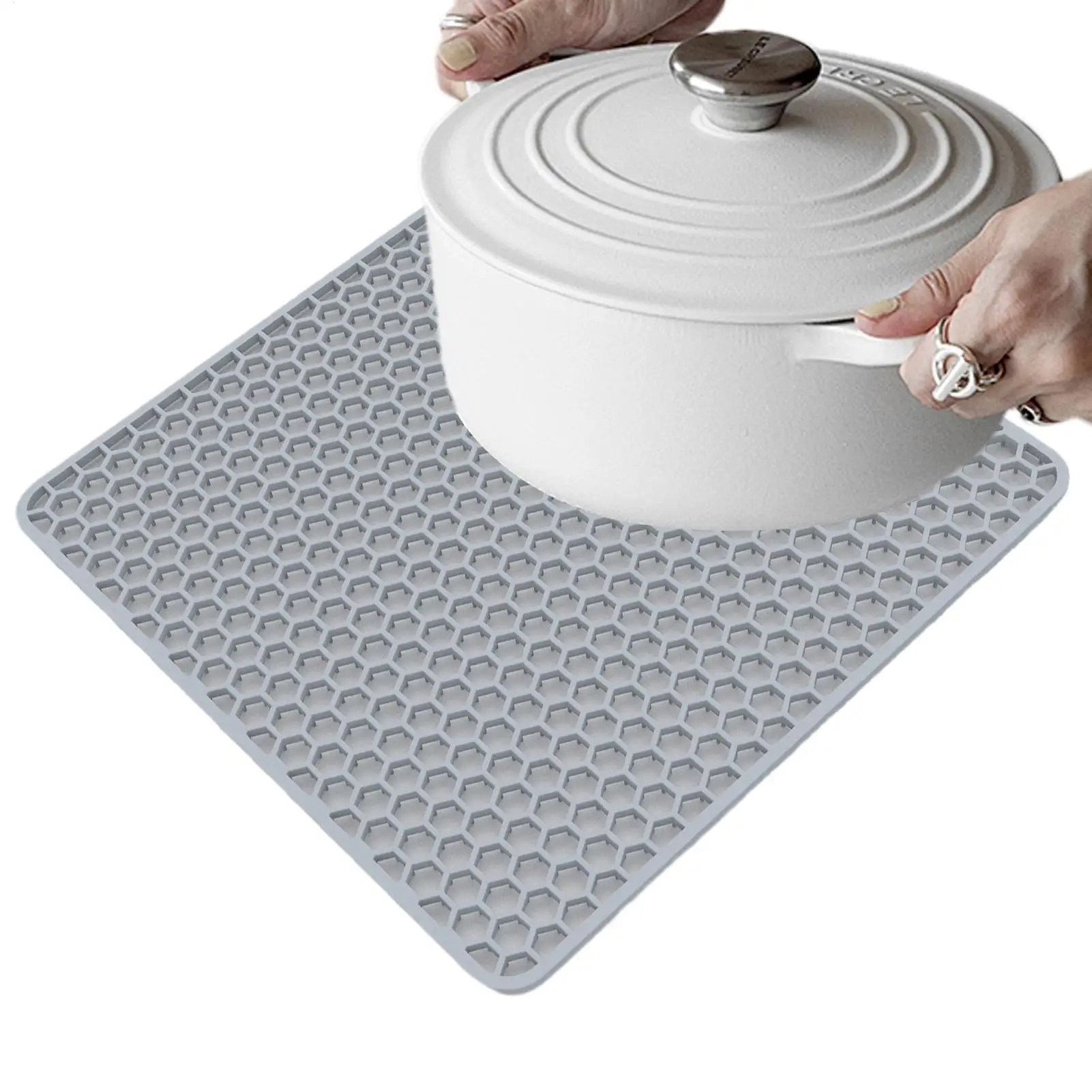 

Kitchen Heat Resistant Mat Non-Slip Draining Pad Kitchen Counter Protector For Pot Pan Plate Air Fryer Oven Sink Dining Table