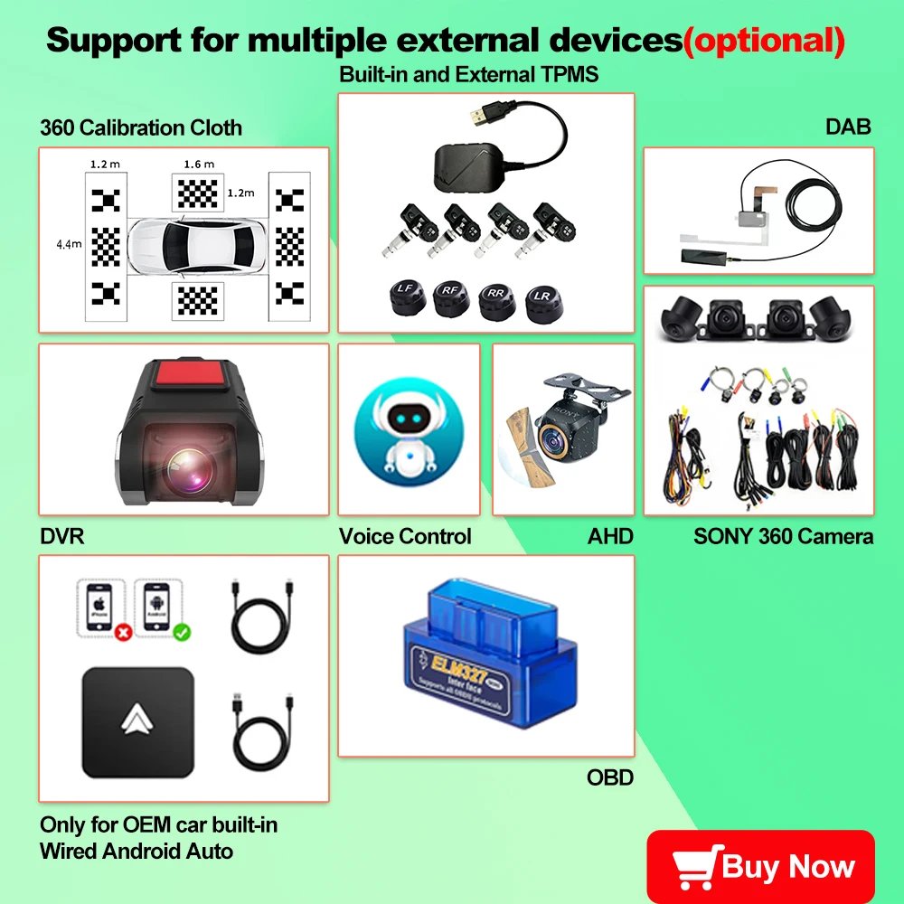 

Android 13 FOR DAB+ DVR TPMS CARPLAY OBD Sony 360 Cameras For Autoradio Lettore DVD Sistema Di Monitoraggio