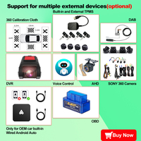 Android 13 FOR DAB+ DVR TPMS CARPLAY OBD Sony 360 Cameras For Autoradio Lettore DVD Sistema Di Monitoraggio