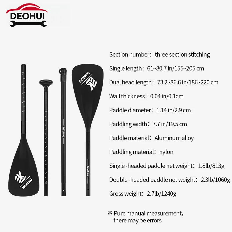 CSDOH Adjustable Aluminum Alloy Paddle for SUP Board and Kayak - Convertible Single/Double Head Oar for Water Sports, view 2