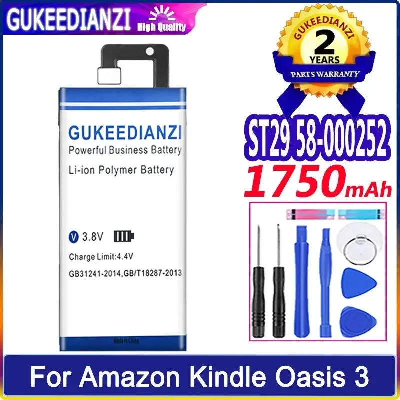 Gukeedianzi-アマゾンキンドルオアシス3の交換用バッテリー、携帯電話、ツール、1750mah、st29、58-000252、モバイル