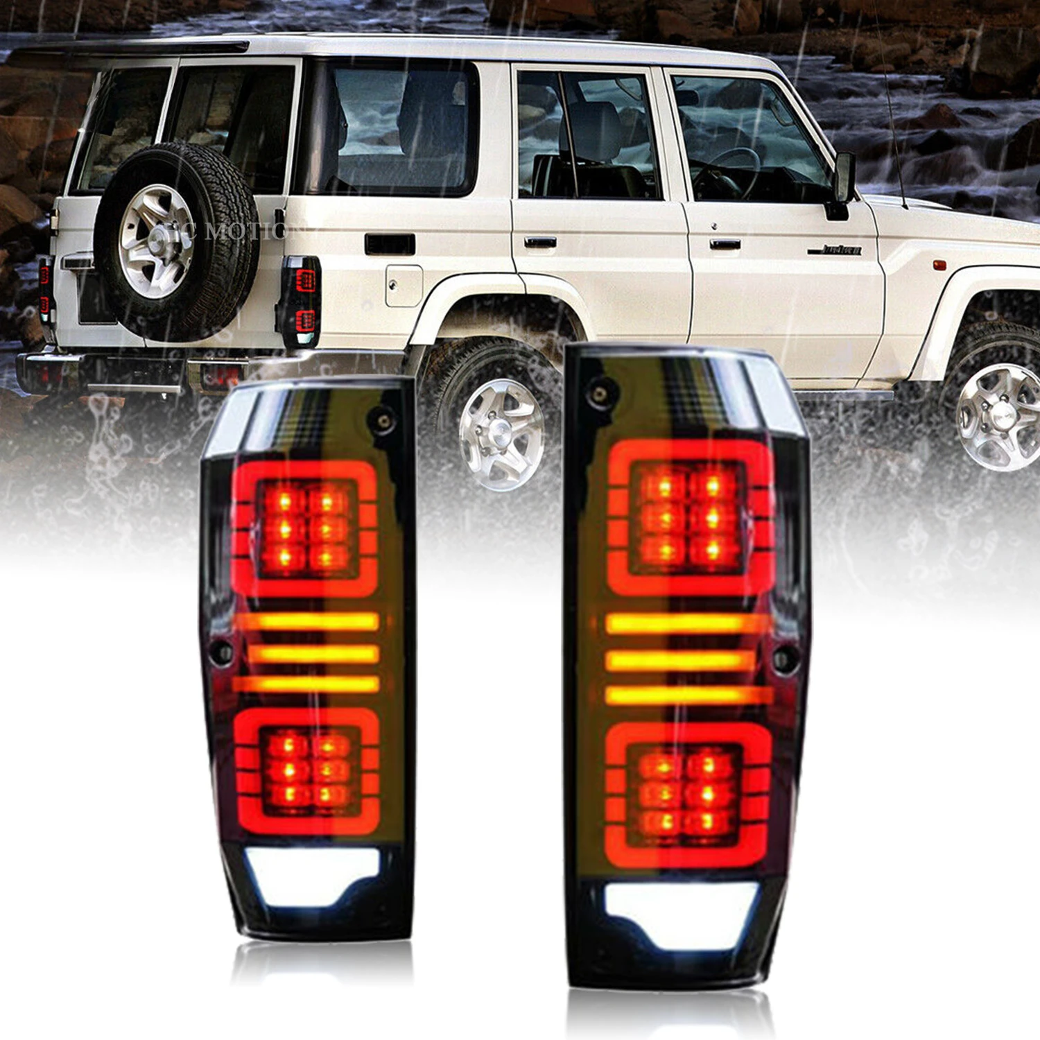 HCMOTIONZ Car Rear Lamps Assembly 1984-2021 J70 FJ76 FJ79 LC79 LED Tail Lights For T Land Cruiser 79 Seriescustom