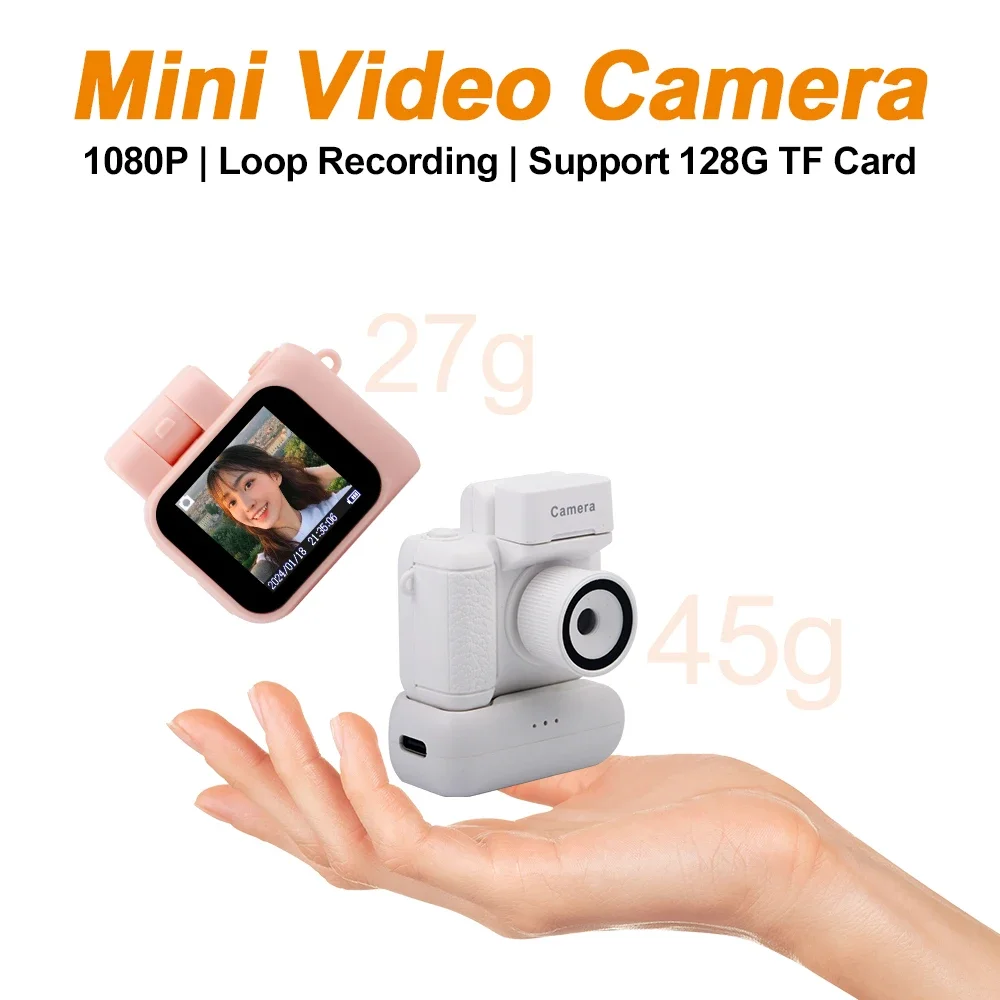 XIAOMI Mini Camera With Screen HD 1080p With Flash Lamp And Battery Dock Portable Retro Ultra Compact Camera Video Recorder