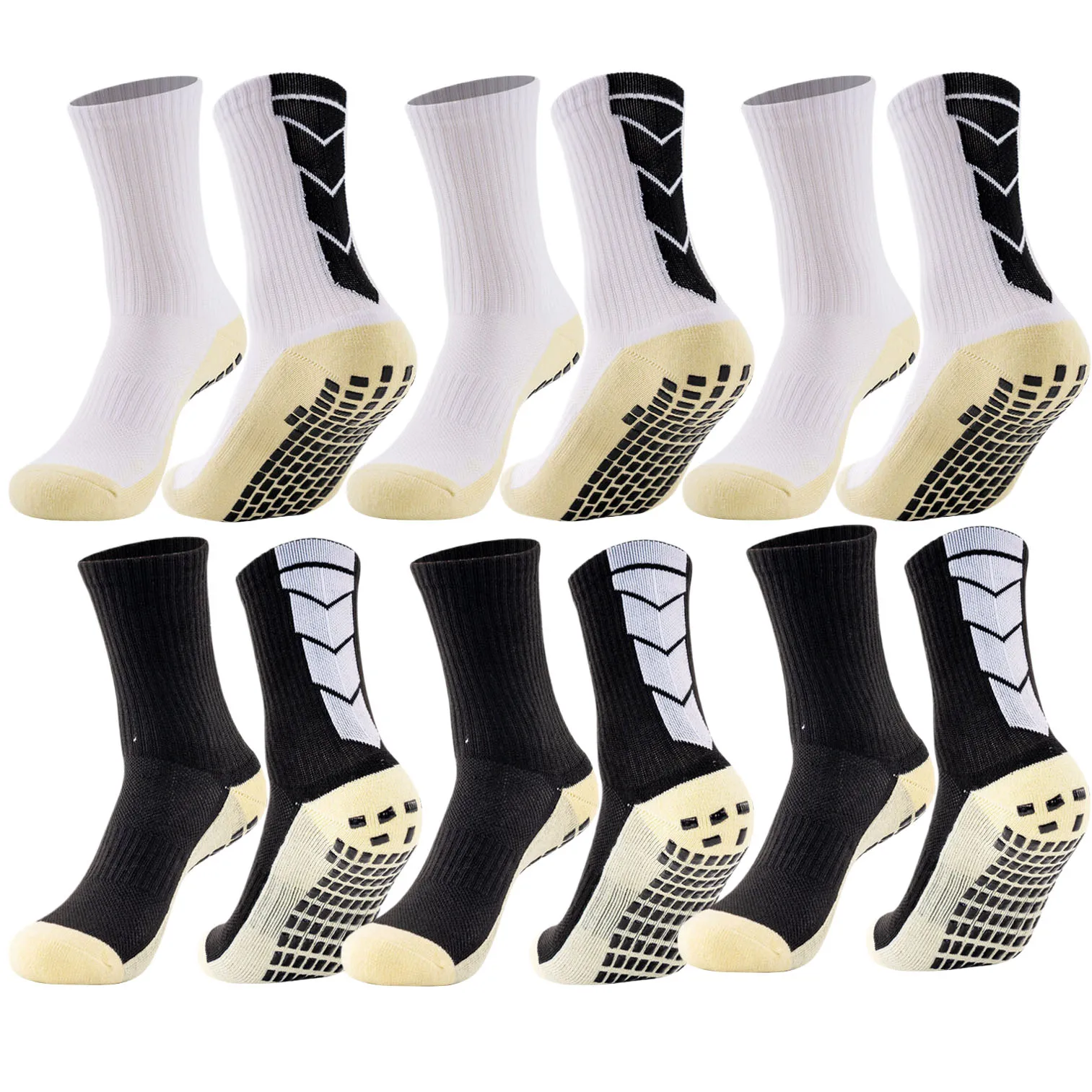 

6 пар мужских и женских нескользящих носков для тренировок, футбола, баскетбола, бейсбола, регби, футбол, велоспорт, бег, теннис, скейтборд, спортивные