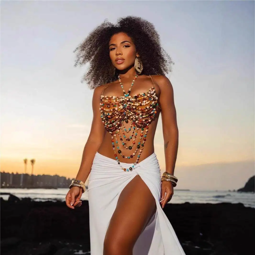 

Акриловый ажурный топ-боди с бусинами, сексуальный, универсальный, с рукавами 3/4, осенний сезон, мужской комплект, другие комплекты