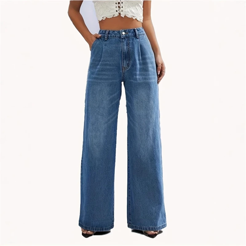 

Women Vintage High Waist Straight Leg Jeans Loose Fit Comfortable Stretch Denim Pants Casual Spring Fashion Slimming Trousers