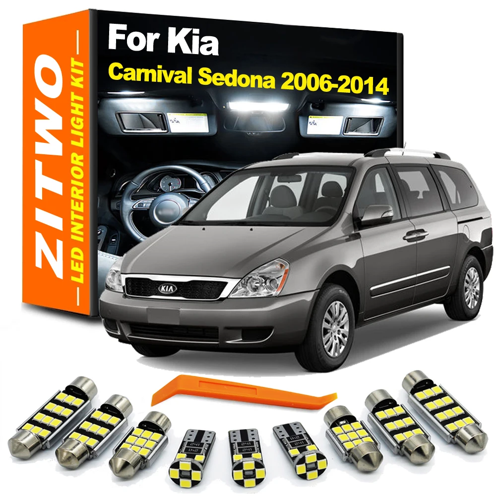 ZITWO 15Pcs Canbus LED Interior Light License Plate Bulb Kit For KIA Carnival Sedona 2006- 2008 2009 2010 2011 2012 2013 2014